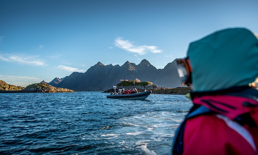 A boy on a RIP in Lofoten